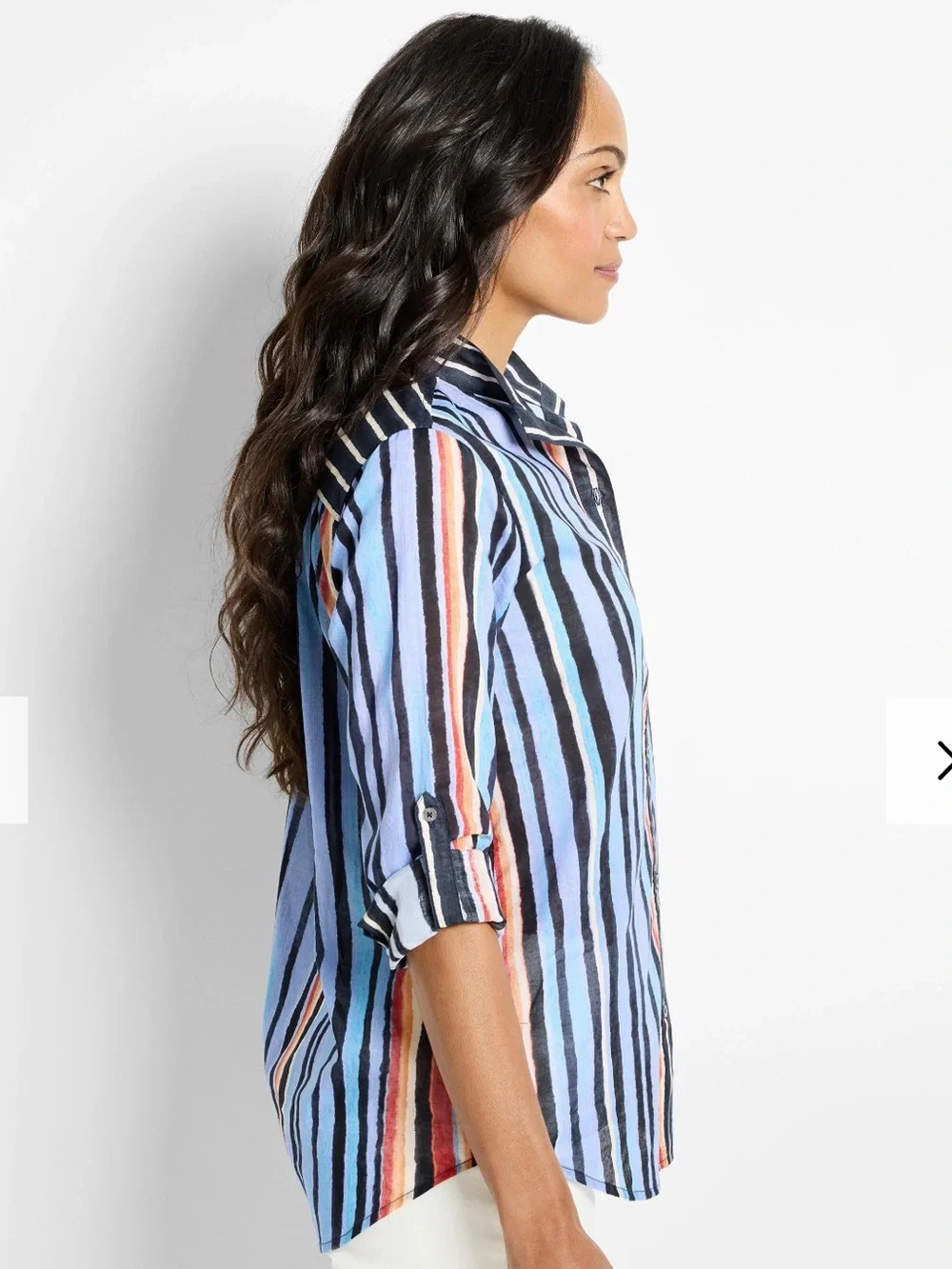 NIC + ZOE PAINTED PENINSULA COTTON SHIRT XL - Picture 3 of 5